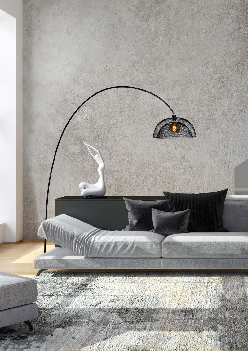 Lucide MESH - Stojacia lampa - 1xE27 - Čierna